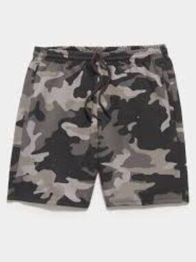 NEW FLINT PARK MEN'S COURT SHORT BLACK CAMO SZ XL 7"INSEAM SOFT